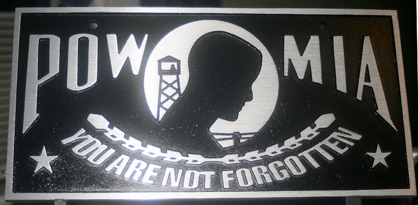 POW MIA Cast Aluminum License Plate